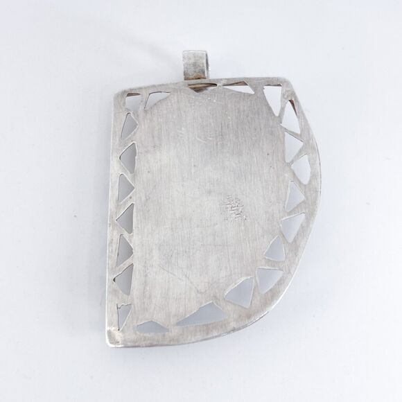 Vintage Sterling Silver 950 Openwork Frame Leopard Jasper Pendant - Picture 5 of 8